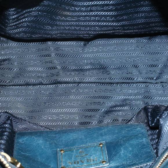 PRADA Hand Bag Leather 2way Navy Auth ac2159 - Picture 10 of 16